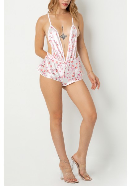 Sırt ve Göğüs Dekolteli Saten Şortlu TULUM-19447 fiyatları