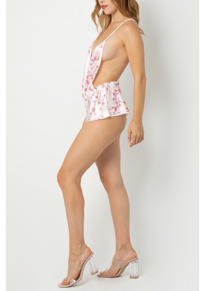 Sırt ve Göğüs Dekolteli Saten Şortlu TULUM-19447 modelleri