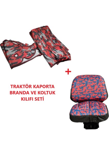 Türk Fiat 5556 Traktör Kaporta Kılıfı Branda ve Koltuk Kılıfı Seti