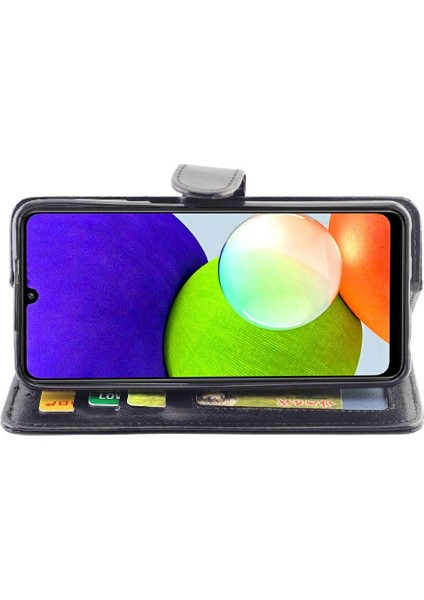 Samsung Galaxy A22 4g Darbeye Pu Deri Kickstand Kart Için Flip Case (Yurt Dışından) modelleri