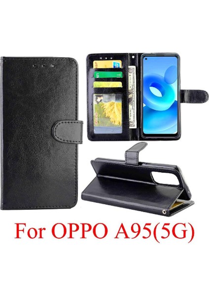 Mays Home1 Oppo A95 5g Kart Tutucu Için Flip Case Kickstand Darbeye Manyetik Pu (Yurt Dışından)