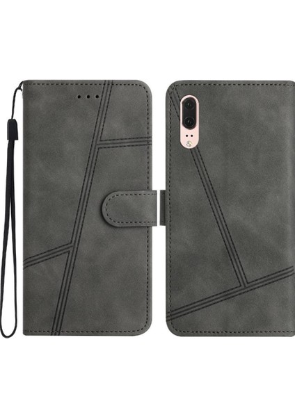 Huawei P20 Tam Koruma Kartı Yuvaları Için Flip Case Tutucu Manyetik Bilek (Yurt Dışından)