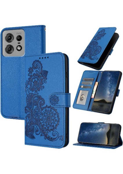 Motorola Kenar 50 Pro Kickstand Koruyucu Pu Deri Flip Case (Yurt Dışından)
