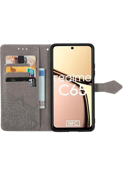 Realme C65 Için Flip Case Zarif Desen Basit Iş Kapak Kılıfı (Yurt Dışından)