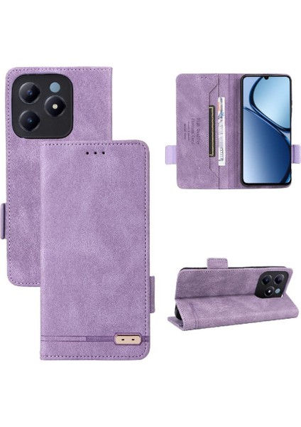Realme C61 Manyetik Cüzdan Kart Tutucu Kapak Kickstand Için Flip Case (Yurt Dışından)