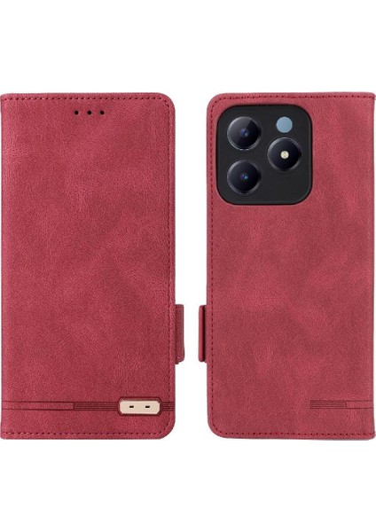 Realme C61 Manyetik Cüzdan Kart Tutucu Kapak Kickstand Için Flip Case (Yurt Dışından)