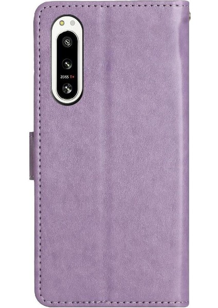 Sony Xperia 5 V Kickstand Kart Tutucu Için Filp Durumda Manyetik Kapatma Bilek (Yurt Dışından) modelleri