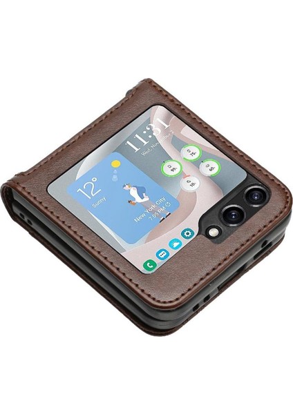 Samsung Galaxy Z Flip6 Manyetik Kapatma Bilek Kayışı Pu Kart Için Flip Case (Yurt Dışından) modelleri