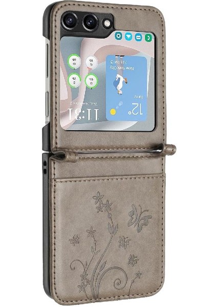 Samsung Galaxy Z Flip6 Manyetik Kapatma Bilek Kayışı Pu Kart Için Flip Case (Yurt Dışından) fırsatları