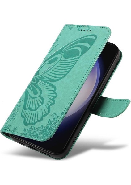Samsung Galaxy S24 Artı Yüksek Kaliteli Deri ile Kabartmalı Flip Case (Yurt Dışından)