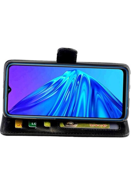 Realme 5 Darbeye Dayanıklı Manyetik Kapatma Kart Tutucu Pu Deri Için Flip Case (Yurt Dışından)