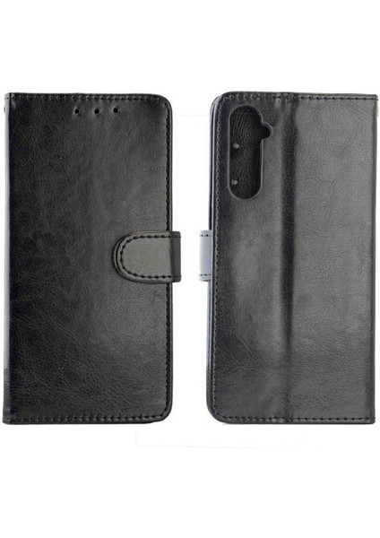 Realme 6 Kickstand Pu Deri Darbeye Dayanıklı Manyetik Kapatma Için Flip Case (Yurt Dışından)