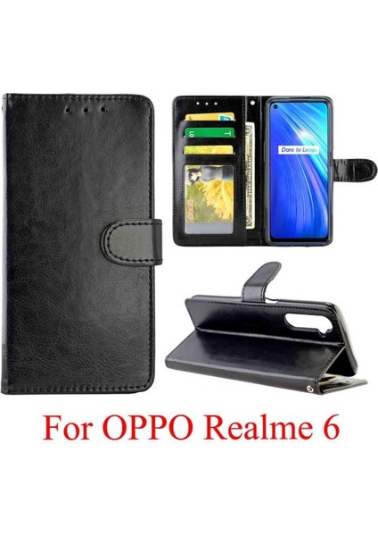 Realme 6 Kickstand Pu Deri Darbeye Dayanıklı Manyetik Kapatma Için Flip Case (Yurt Dışından) modelleri