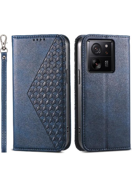 Xiaomi 13T El Kayışı Eşkenar Dörtgen Şekli Günlük Kullanım Standı Cüzdan Için Flip Case (Yurt Dışından)