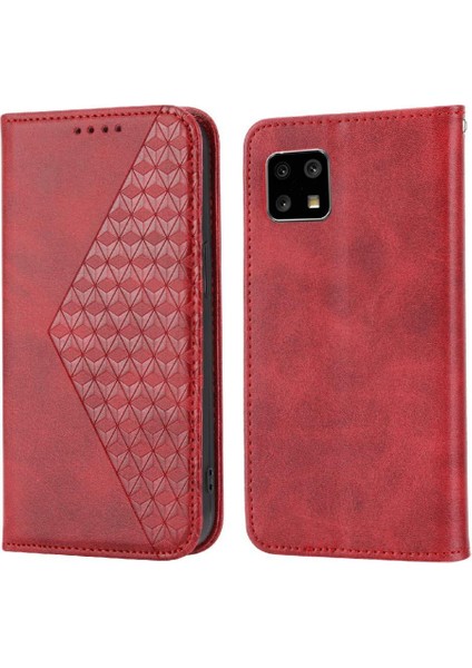 Samsung Galaxy A22 5g Için Flip Case El Kayışı Standı Cüzdan Eşkenar Dörtgen Şekli (Yurt Dışından)