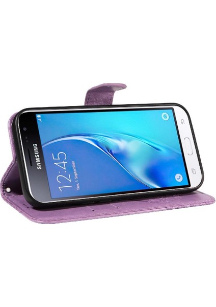 Kredi Kartı Yuvası Ayrılabilir El ile Samsung Galaxy J3 2016 Için Flip Case (Yurt Dışından)