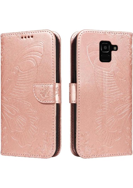 Samsung Galaxy J6 2018 Için Flip Case Ayrılabilir El Kayışı Kabartmalı Yüksek (Yurt Dışından)