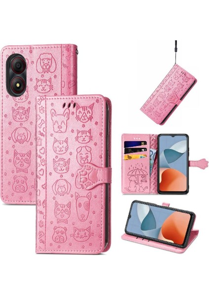 Zte A34 Karikatür Hayvanlar Için Flip Case Kısa Kayış Deri Kılıf Kapak Çevirin (Yurt Dışından) fırsatları