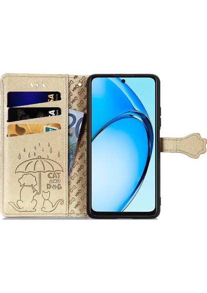 Oppo A60 4g Flip Kapak Için Flip Case Kısa Kayış Deri Kılıf Karikatür (Yurt Dışından)