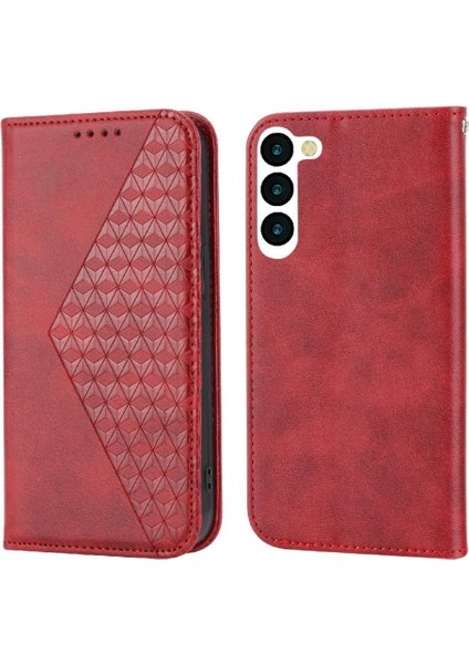 Samsung Galaxy S23 Günlük Kullanım Standı Eşkenar Dörtgen Şekli Cüzdan Için Flip Case (Yurt Dışından)