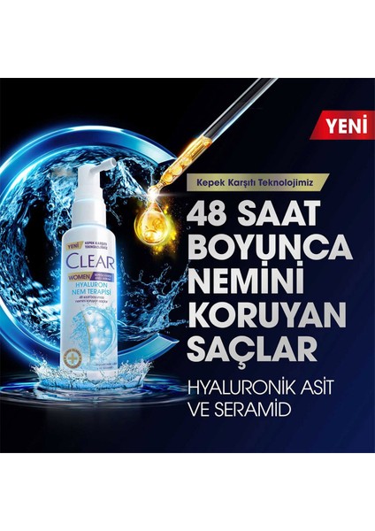 Women Şampuan Hyaluron Nem Terapisi 350 ml + Clear Women Serum Hyaluron Nem Terapisi 90 ml X2 indirimleri
