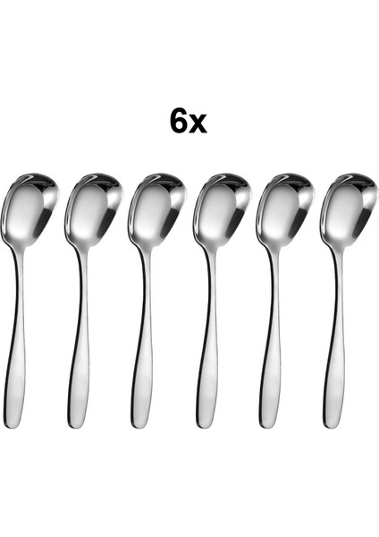 Paslanmaz Çelik 6 Adet Silver Yemek Salata Tatlı Kaşığı CIN756BY-6