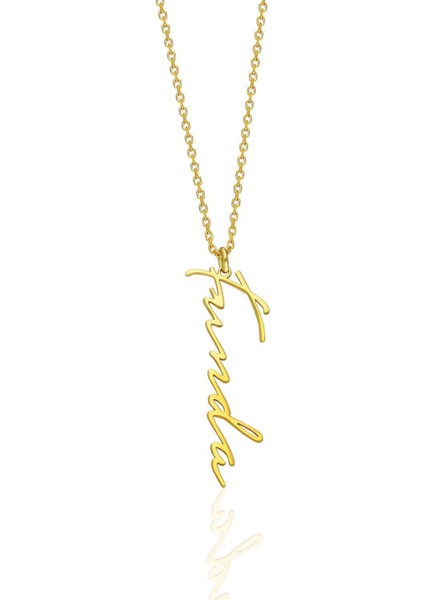 Dikey El Yazısı Isim Kolye