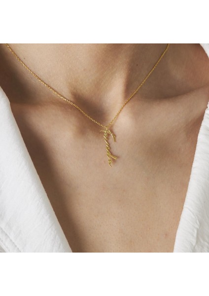 Dikey El Yazısı Isim Kolye modelleri