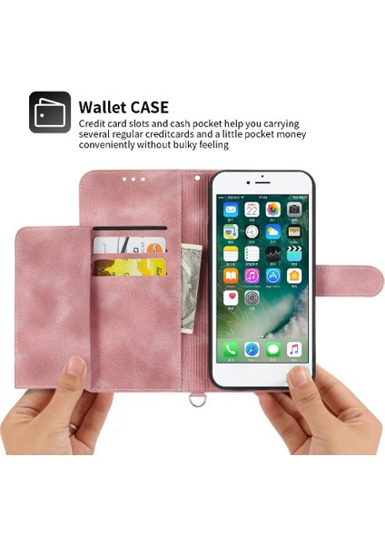 Iphone 7/8 Için Flip Case Çoklu Kredi Kartı Yuvaları Bileklik Kabartmalı (Yurt Dışından)