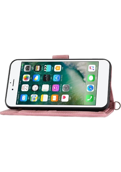 Iphone 7/8 Için Flip Case Çoklu Kredi Kartı Yuvaları Bileklik Kabartmalı (Yurt Dışından)