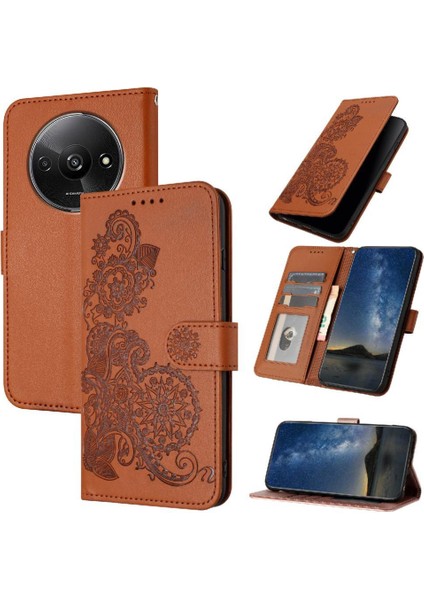 Kart Yuvası Standı Kickstand Koruyucu ile Xiaomi Redmi A3 Için Flip Case (Yurt Dışından)