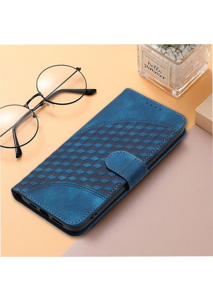 IPhone 16 Için Flip Case Pro Pu Deri Kapak Çevirin Geometrik Desen Kılıf (Yurt Dışından)