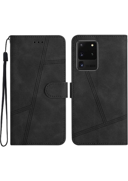 Samsung Galaxy S20 Ultra Flip Folio Bilek Kayışı Tam Cüzdan Için Flip Case (Yurt Dışından)