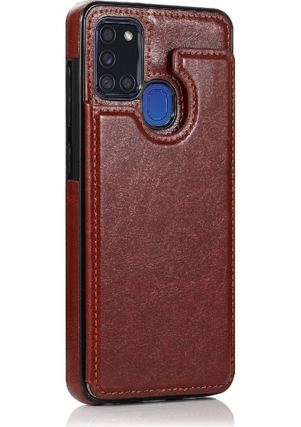 Cüzdan Kılıf Samsung Galaxy A21S Çift Manyetik Toka Kart Yuvaları Pu (Yurt Dışından) fırsatları