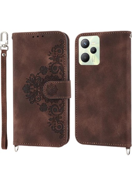 Realme 9 Pro Kabartmalı Bileklik Çoklu Kredi Kartı Yuvaları Için Flip Case (Yurt Dışından)