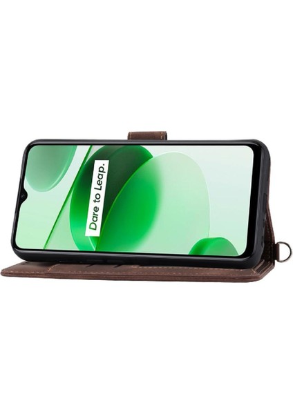 Realme 9 Pro Kabartmalı Bileklik Çoklu Kredi Kartı Yuvaları Için Flip Case (Yurt Dışından)