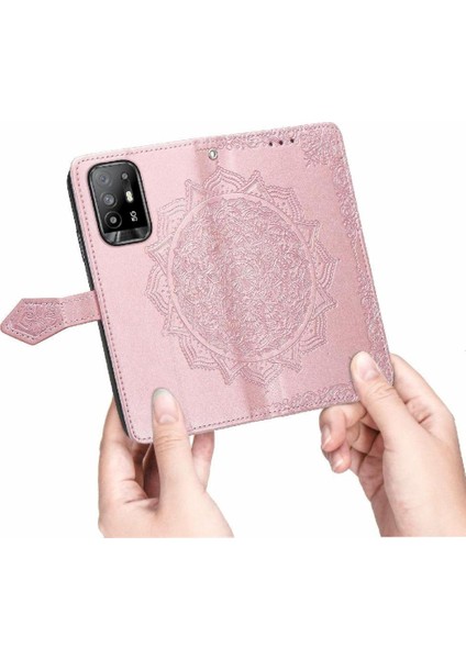 Oppo Oppo 7 5g Kabartmalı Bileklik Çoklu Kredi Kartı Yuvaları Için Flip Case (Yurt Dışından)