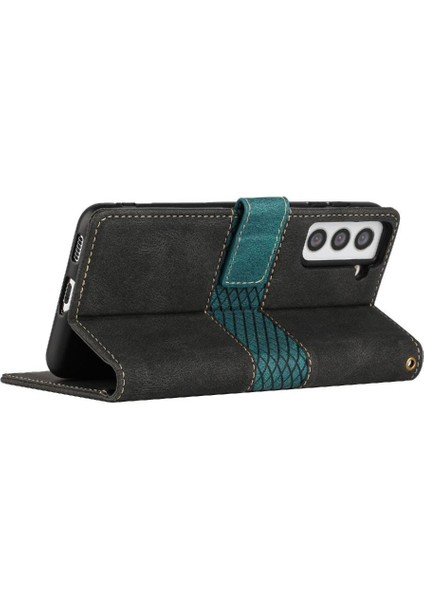 Samsung Galaxy S21 Kickstand Kart Yuvası Bilek Kayışı Çizik Için Cüzdan Kılıf (Yurt Dışından) indirimleri