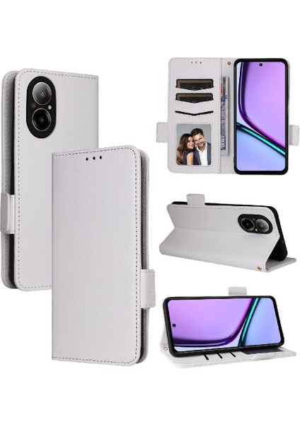 Realme 12 Lite 4g Için Kılıf Cüzdan Yan Toka Pu Deri Kart Yuvaları Tutucu (Yurt Dışından)