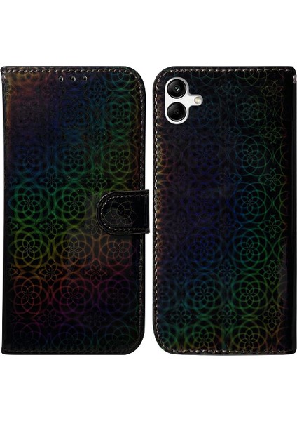 Samsung Galaxy M04 Premium Pu Deri Standı Tutucu Glitter Cüzdan (Yurt Dışından)