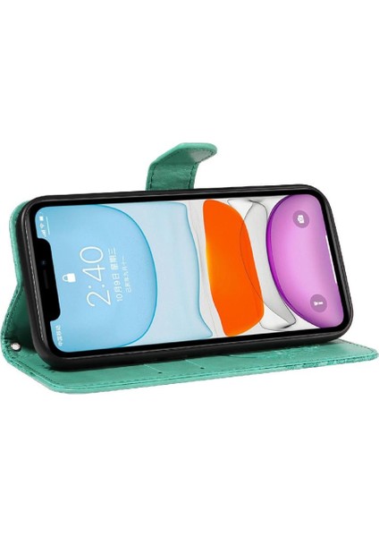 Kredi Kartı Yuvası ile IPhone 12 Mini Yüksek Kaliteli Deri Için Flip Case (Yurt Dışından)