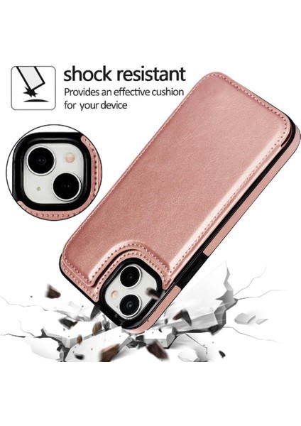 IPhone 15 Için Cüzdan Durumda Artı Kart Yuvaları Kickstand Çift Manyetik Toka (Yurt Dışından) fiyatları