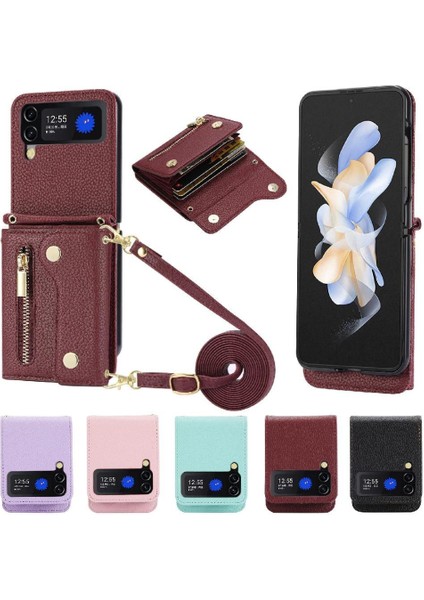 Samsung Galaxy Z Flip 4 Uzun Kayış Hafif Kart Yuvaları Mini (Yurt Dışından)