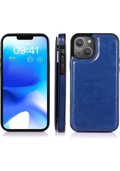 Kart Tutucu Kickstand Kart Yuvaları ile IPhone 14 Artı Cüzdan Durumda Pu (Yurt Dışından)