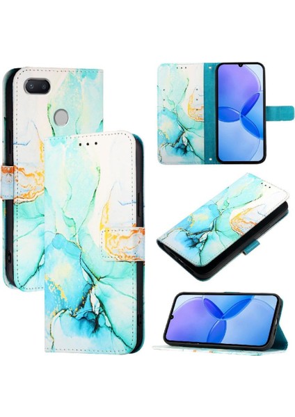 Xiaomi Redmi 6A Pu Deri Mermer Desen Cüzdan Kickstand Için Kılıf (Yurt Dışından)
