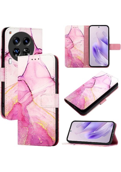Tecno Camon 30 Premier 5g Pu Deri Mermer Desen Kickstand Için Kılıf (Yurt Dışından)