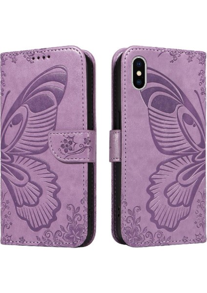 Kredi Kartı Yuvası ile IPhone Xs Max Için Flip Case Ayrılabilir El Kayışı (Yurt Dışından)