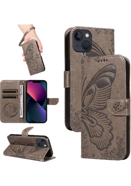 IPhone 14 Için Flip Case Artı Kredi Kartı Yuvası ile Yüksek Kaliteli Deri (Yurt Dışından)