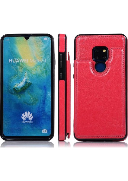 Bdt Shop Cüzdan Kılıf Huawei Mate 20 Kart Yuvaları Için Kickstand Pu Deri Çift (Yurt Dışından)