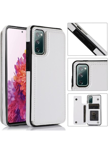Kart Tutucu Çift Manyetik Pu ile Samsung Galaxy S20 Fe Için Cüzdan Kılıf (Yurt Dışından)